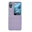 For OPPO Find N2 Flip Pearlescent Paint Diamond Shaped Checkered Leather Phone Case(Purple) - Find N2 Flip Cases by PMC TechLife | Online Shopping South Africa | PMC TechLife