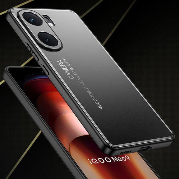 For vivo iQOO Neo 9 Frosted Metal Phone Case(Black)