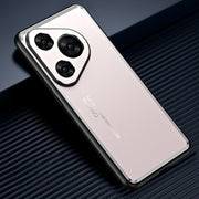 For Huawei Pura 70 Frosted Metal Phone Case(Gold)
