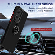 For Motorola Moto G Stylus 5G 2024 Q Shadow 1 Series TPU + PC Phone Case with Ring(Black+Black)