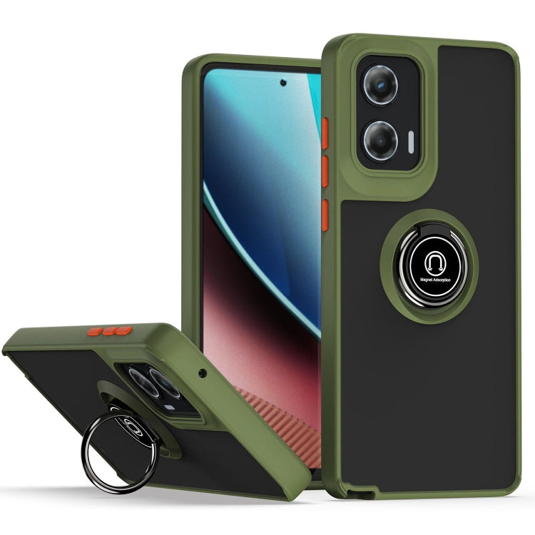 For Motorola Moto G Stylus 5G 2024 Q Shadow 1 Series TPU + PC Phone Case with Ring(Army Green) - Motorola Cases by PMC TechLife | Online Shopping South Africa | PMC TechLife | Buy Now Pay Later Mobicred