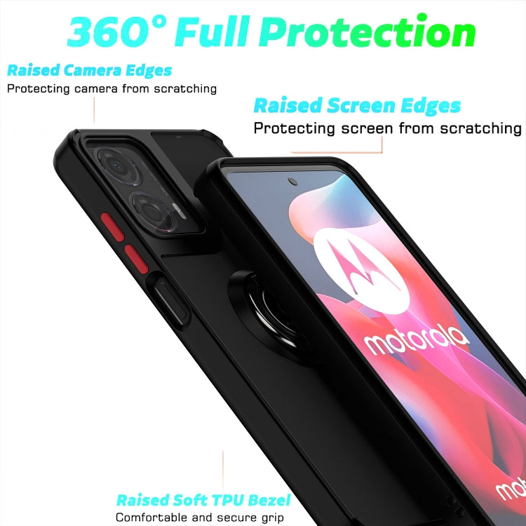 For Motorola Moto G24 / G04 Q Shadow 1 Series TPU + PC Phone Case with Ring(Black+Red) - Motorola Cases by PMC TechLife | Online Shopping South Africa | PMC TechLife | Buy Now Pay Later Mobicred