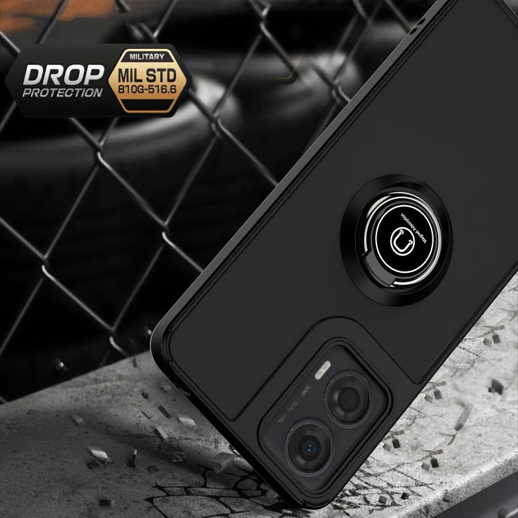 For Motorola Moto G24 / G04 Q Shadow 1 Series TPU + PC Phone Case with Ring(Black+Black) - Motorola Cases by PMC TechLife | Online Shopping South Africa | PMC TechLife | Buy Now Pay Later Mobicred