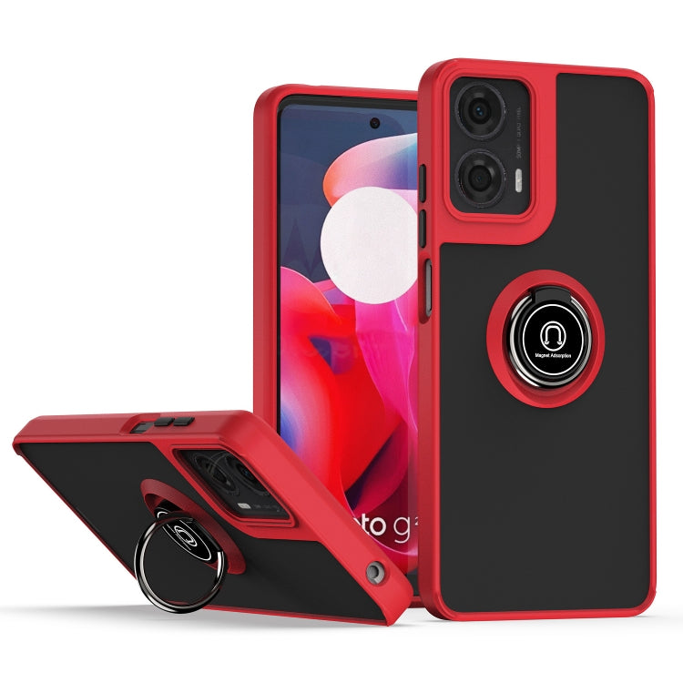 For Motorola Moto G24 / G04 Q Shadow 1 Series TPU + PC Phone Case with Ring(Red) - Motorola Cases by PMC TechLife | Online Shopping South Africa | PMC TechLife | Buy Now Pay Later Mobicred