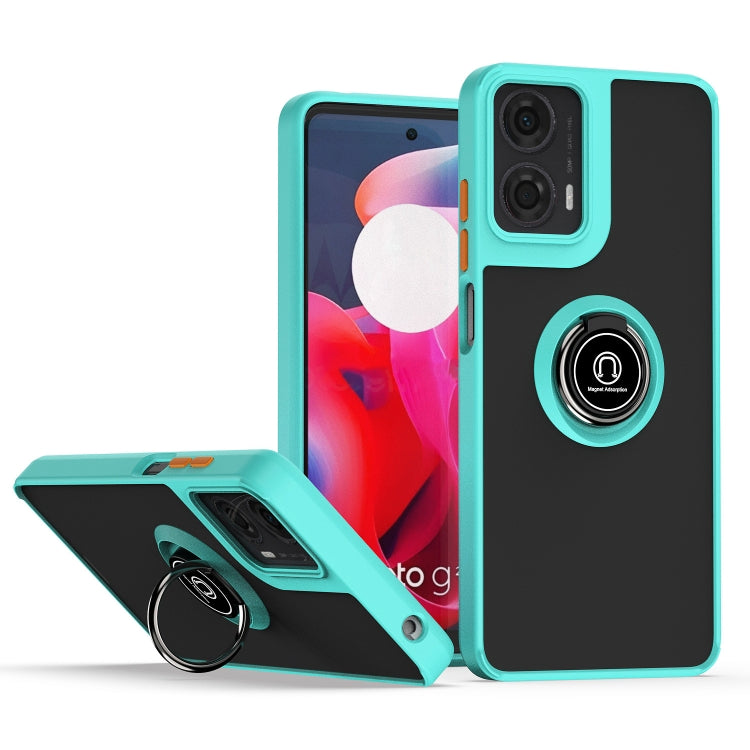 For Motorola Moto G24 / G04 Q Shadow 1 Series TPU + PC Phone Case with Ring(Sky Blue) - Motorola Cases by PMC TechLife | Online Shopping South Africa | PMC TechLife | Buy Now Pay Later Mobicred