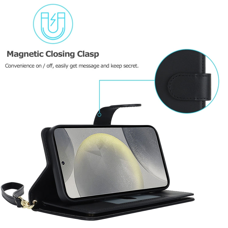 For Samsung Galaxy S24+ / S25+ 5G Multi-Card Wallet RFID Leather Phone Case(Black) - Galaxy S24+ 5G Cases by PMC TechLife | Online Shopping South Africa | PMC TechLife | Buy Now Pay Later Mobicred