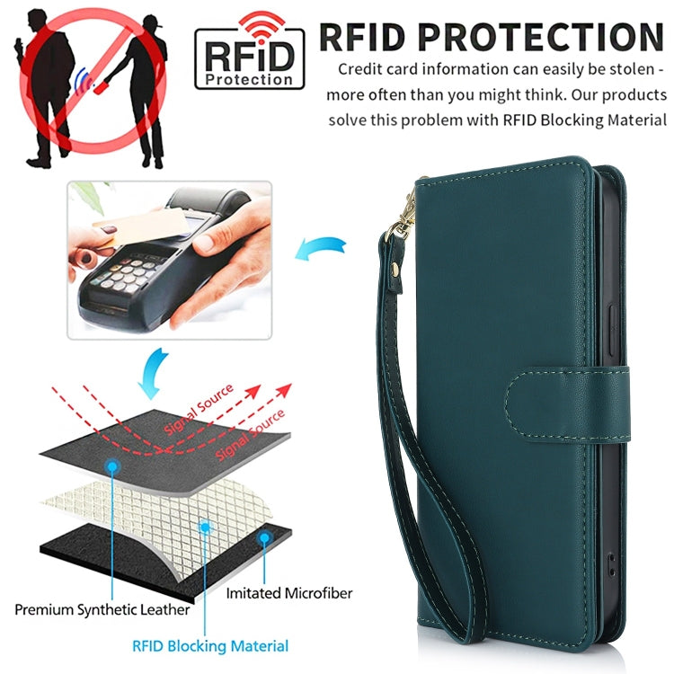 For Samsung Galaxy S24+ / S25+ 5G Multi-Card Wallet RFID Leather Phone Case(Green) - Galaxy S24+ 5G Cases by PMC Jewellery | Online Shopping South Africa | PMC Jewellery | Buy Now Pay Later Mobicred