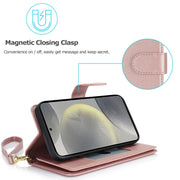 For Samsung Galaxy S24+ / S25+ 5G Multi-Card Wallet RFID Leather Phone Case(Rose Gold)