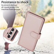 For Samsung Galaxy S24+ / S25+ 5G Multi-Card Wallet RFID Leather Phone Case(Rose Gold)