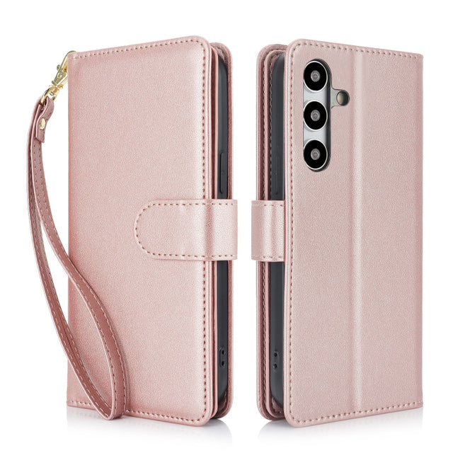 For Samsung Galaxy S24+ / S25+ 5G Multi-Card Wallet RFID Leather Phone Case(Rose Gold)