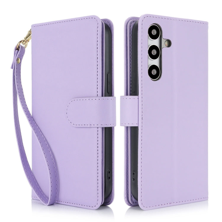 For Samsung Galaxy S24+ / S25+ 5G Multi-Card Wallet RFID Leather Phone Case(Light Purple) - Galaxy S24+ 5G Cases by PMC TechLife | Online Shopping South Africa | PMC TechLife | Buy Now Pay Later Mobicred