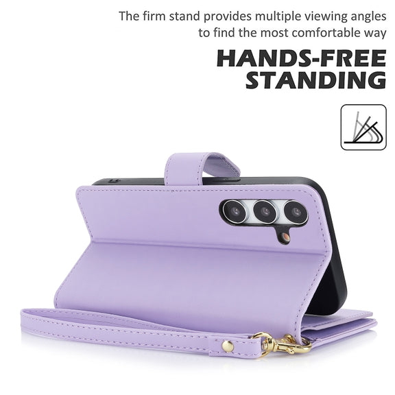 For Samsung Galaxy S24+ / S25+ 5G Multi-Card Wallet RFID Leather Phone Case(Light Purple)