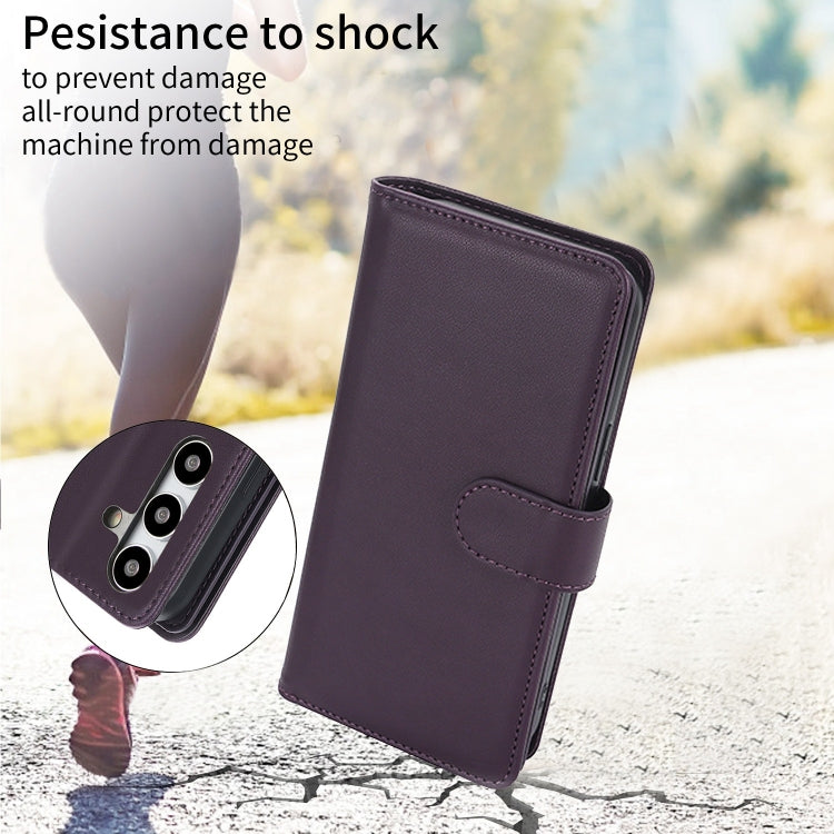 For Samsung Galaxy S24+ / S25+ 5G Multi-Card Wallet RFID Leather Phone Case(Dark Purple) - Galaxy S24+ 5G Cases by PMC TechLife | Online Shopping South Africa | PMC TechLife | Buy Now Pay Later Mobicred