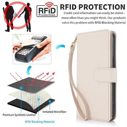 For Samsung Galaxy S24+ / S25+ 5G Multi-Card Wallet RFID Leather Phone Case(Apricot) - Galaxy S24+ 5G Cases by PMC Jewellery | Online Shopping South Africa | PMC Jewellery | Buy Now Pay Later Mobicred