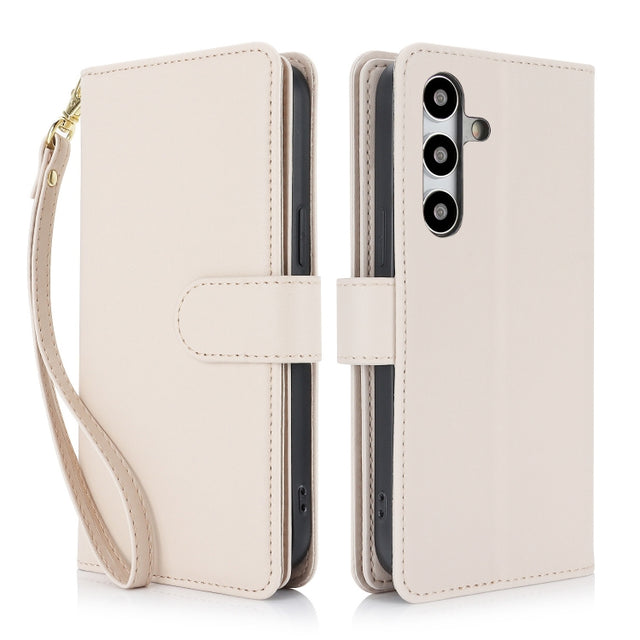 For Samsung Galaxy S24+ / S25+ 5G Multi-Card Wallet RFID Leather Phone Case(Apricot)