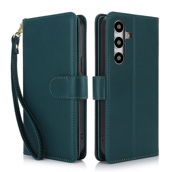 For Samsung Galaxy S24 / S25 5G Multi-Card Wallet RFID Leather Phone Case(Green)