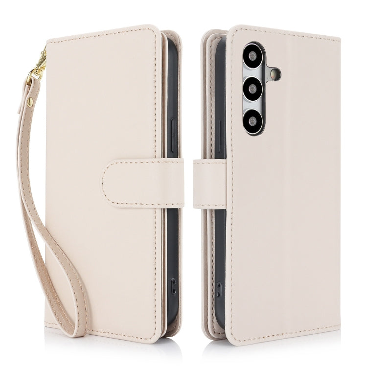 For Samsung Galaxy S24 / S25 5G Multi-Card Wallet RFID Leather Phone Case(Apricot) - Galaxy S24 5G Cases by PMC TechLife | Online Shopping South Africa | PMC TechLife | Buy Now Pay Later Mobicred
