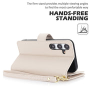 For Samsung Galaxy S24 / S25 5G Multi-Card Wallet RFID Leather Phone Case(Apricot)