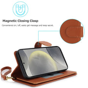 For Samsung Galaxy S24 / S25 5G Multi-Card Wallet RFID Leather Phone Case(Brown)