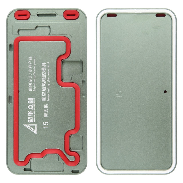 For iPhone 15 LCD Screen Frame Vacuum Heating Glue Removal Mold with Holder
