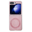 For Samsung Galaxy Z Flip5 Skin Feel Leather Texture MagSafe Pearlescent Paint Shockproof Phone Case(Pink) - free shipping - PMC TechLife - Order now!