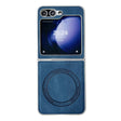 For Samsung Galaxy Z Flip5 Skin Feel Leather Texture MagSafe Pearlescent Paint Shockproof Phone Case(Blue) - free shipping - PMC TechLife - Order now!