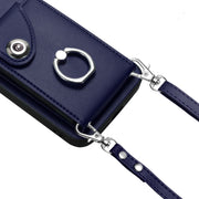 For Xiaomi Redmi 13C 4G / Poco C65 Organ Card Bag Ring Holder Phone Case with Long Lanyard(Blue)