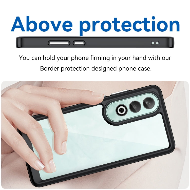 For OnePlus Nord CE4 Colorful Series Acrylic Hybrid TPU Phone Case(Black) - OnePlus Cases by PMC TechLife | Online Shopping South Africa | PMC TechLife | Buy Now Pay Later Mobicred