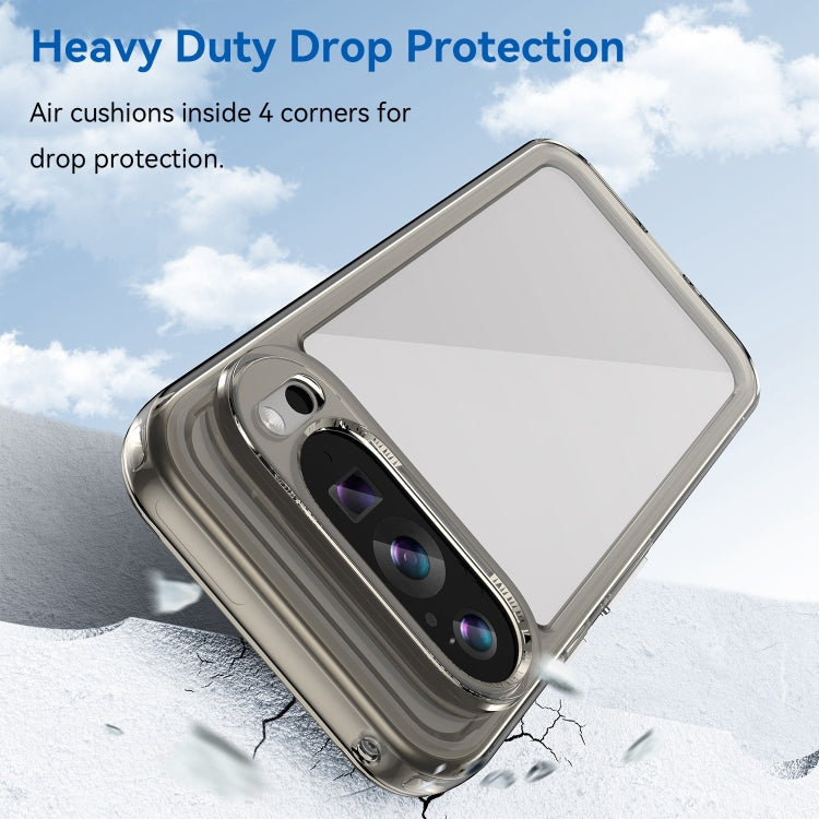 For Google Pixel 9 Colorful Series Acrylic Hybrid TPU Phone Case(Transparent Grey) - Google Cases by PMC TechLife | Online Shopping South Africa | PMC TechLife | Buy Now Pay Later Mobicred