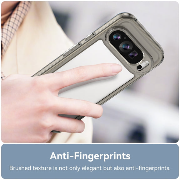 For Google Pixel 9 Colorful Series Acrylic Hybrid TPU Phone Case(Transparent Grey)