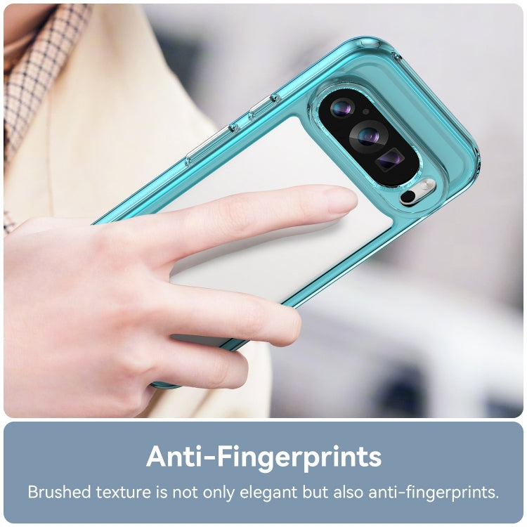 For Google Pixel 9 Colorful Series Acrylic Hybrid TPU Phone Case(Transparent Blue)
