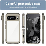 For Google Pixel 9 Pro Colorful Series Acrylic Hybrid TPU Phone Case(Transparent Grey)
