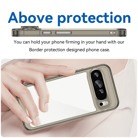 For Google Pixel 9 Pro Colorful Series Acrylic Hybrid TPU Phone Case(Transparent Grey)