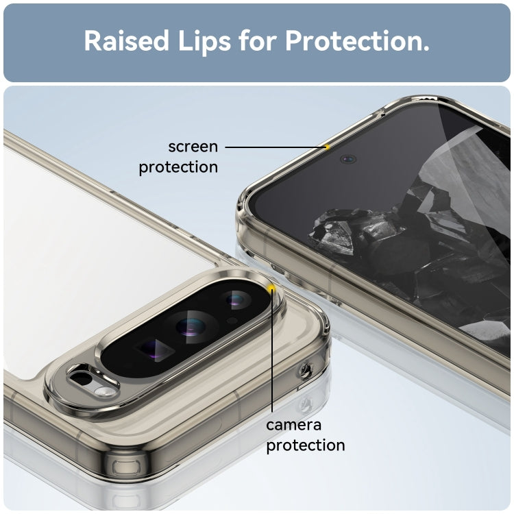 For Google Pixel 9 Pro Colorful Series Acrylic Hybrid TPU Phone Case(Transparent Grey)