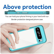 For Google Pixel 9 Pro Colorful Series Acrylic Hybrid TPU Phone Case(Transparent Blue)