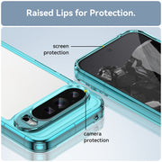 For Google Pixel 9 Pro Colorful Series Acrylic Hybrid TPU Phone Case(Transparent Blue)