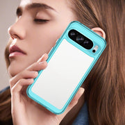 For Google Pixel 9 Pro Colorful Series Acrylic Hybrid TPU Phone Case(Transparent Blue)