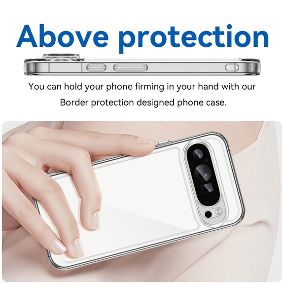 For Google Pixel 9 Pro Colorful Series Acrylic Hybrid TPU Phone Case(Transparent)