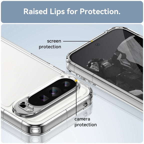 For Google Pixel 9 Pro Colorful Series Acrylic Hybrid TPU Phone Case(Transparent)