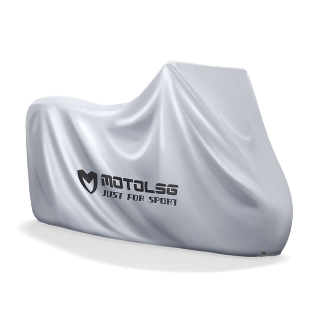 MOTOLSG Motorcycle Water-resistant Sunproof Dustproof Thickening Cover, Size:L(Silver)