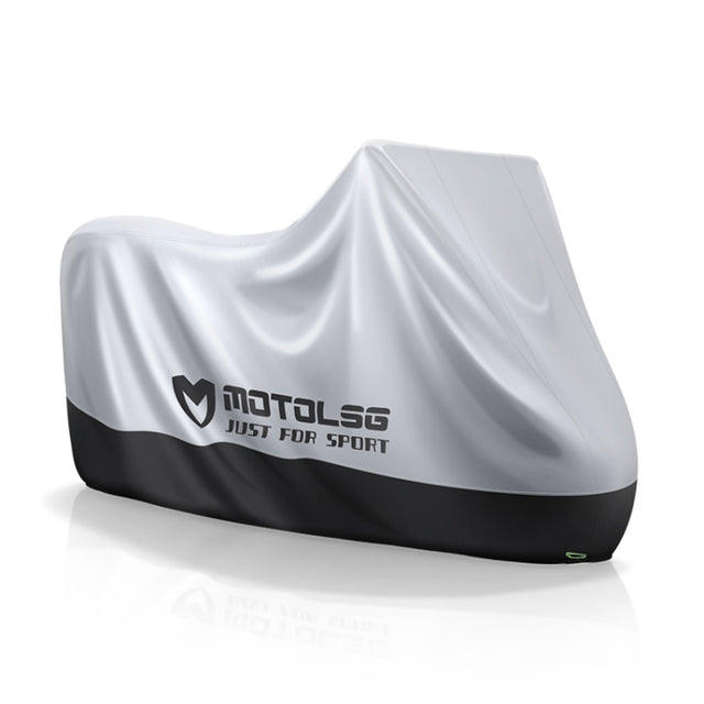 MOTOLSG Motorcycle Water-resistant Sunproof Dustproof Thickening Cover, Size:XXXL(Silver Black)