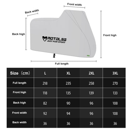 MOTOLSG Motorcycle Waterproof Sunproof Dustproof Thickening Cover, Size:L(Silver) - free shipping - PMC Jewellery - Order now!