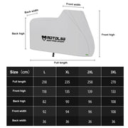MOTOLSG Motorcycle Water-resistant Sunproof Dustproof Thickening Cover, Size:L(Silver)