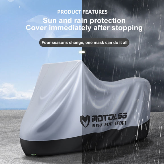 MOTOLSG Motorcycle Water-resistant Sunproof Dustproof Thickening Cover, Size:XXL(Silver Black)