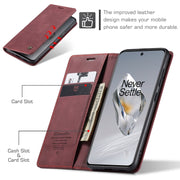 For OnePlus 12 CaseMe 013 Multifunctional Horizontal Flip Leather Phone Case(Wine Red)