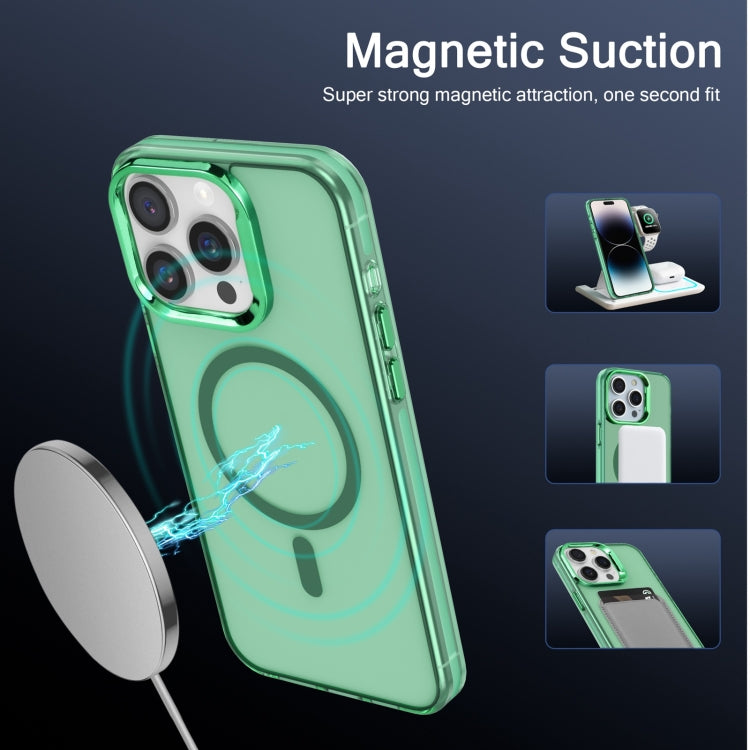 For iPhone 14 Electroplated IMD Magsafe PC Hybrid TPU Phone Case(Green) - iPhone 14 Cases by PMC TechLife | Online Shopping South Africa | PMC TechLife