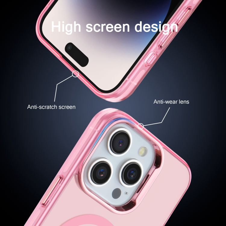 For iPhone 14 Pro Electroplated IMD Magsafe PC Hybrid TPU Phone Case(Pink)