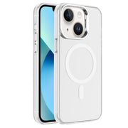 For iPhone 13 Electroplated IMD Magsafe PC Hybrid TPU Phone Case(White)