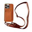 For iPhone 16 Pro Card Slot Liquid Silicone Phone Case with Lanyard(Brown) - iPhone 16 Pro Cases by PMC TechLife | Online Shopping South Africa | PMC TechLife | Buy Now Pay Later Mobicred