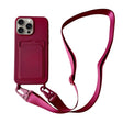 For iPhone 16 Pro Card Slot Liquid Silicone Phone Case with Lanyard(Wine Red) - iPhone 16 Pro Cases by PMC TechLife | Online Shopping South Africa | PMC TechLife | Buy Now Pay Later Mobicred